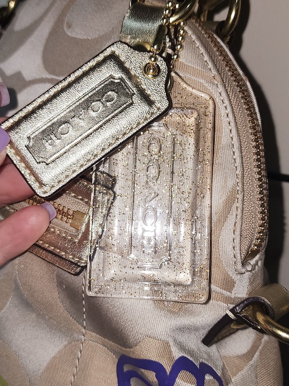 Coach Poppy Floral Flowers Beige Signature Floral Satchel with Gold Vintage - Picture 4 of 16